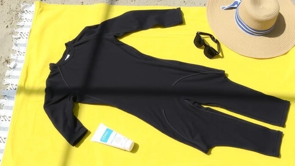 UV-dräkt med långa ben och ärmar skyddar din hud